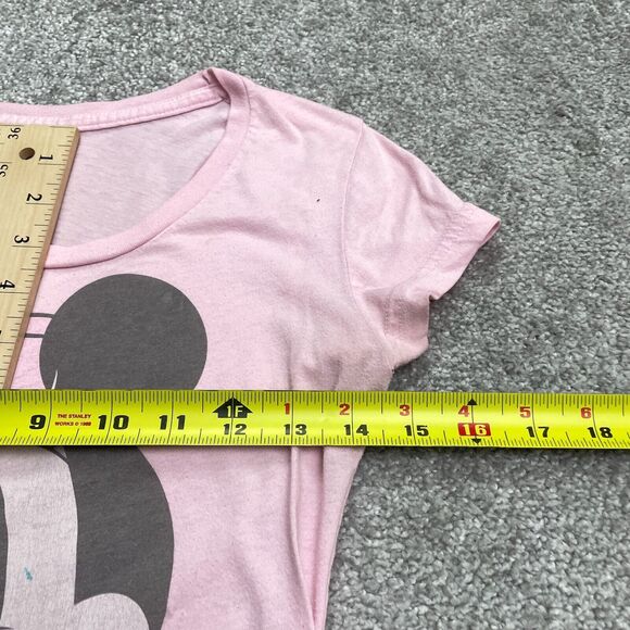 Disney Minie Mouse Graphic T-Shirt Juniors Medium Pink Round Neck Casual Tee - Picture 13 of 14